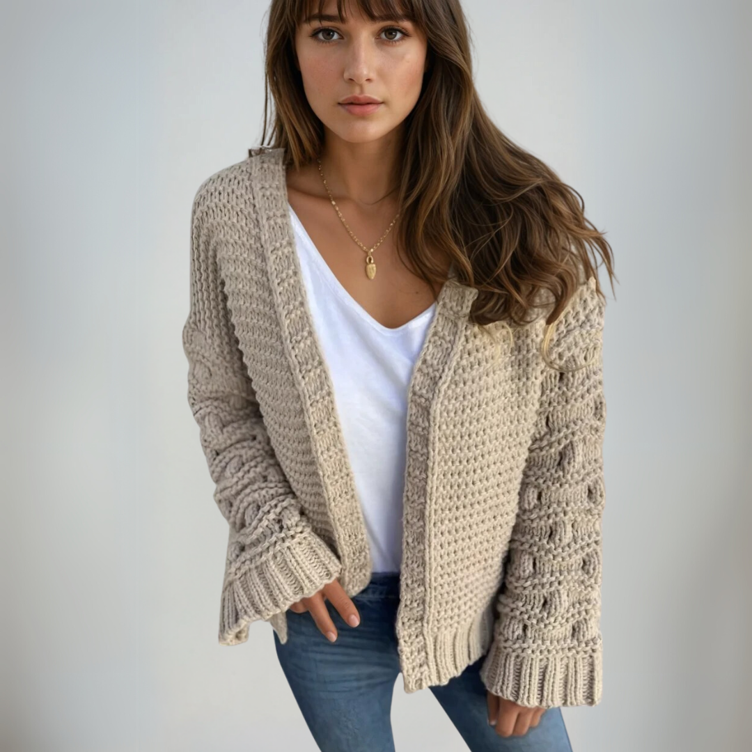 Kvinno Long Sleeve Cardigan Chunky Knit 3