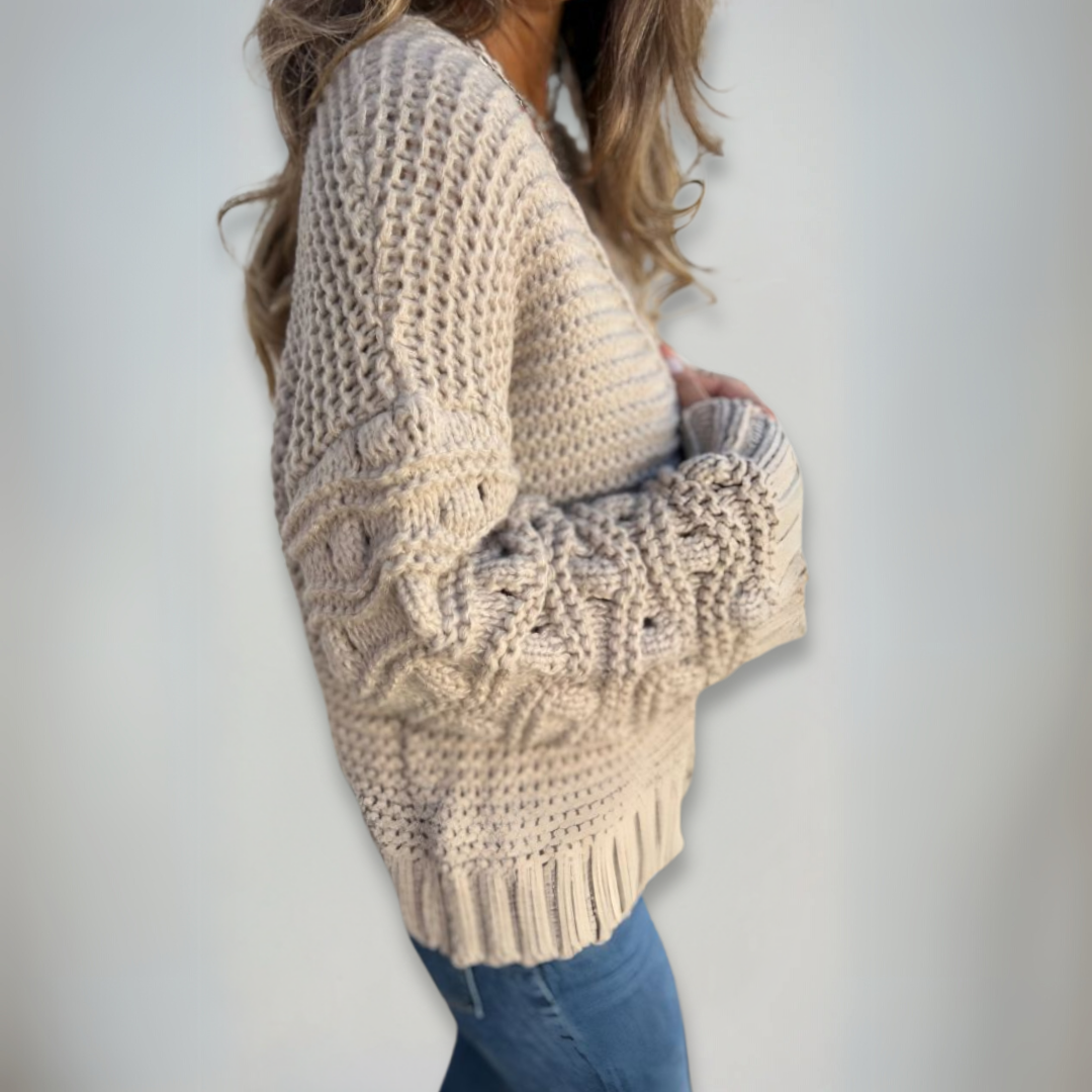 Kvinno Long Sleeve Cardigan Chunky Knit 4