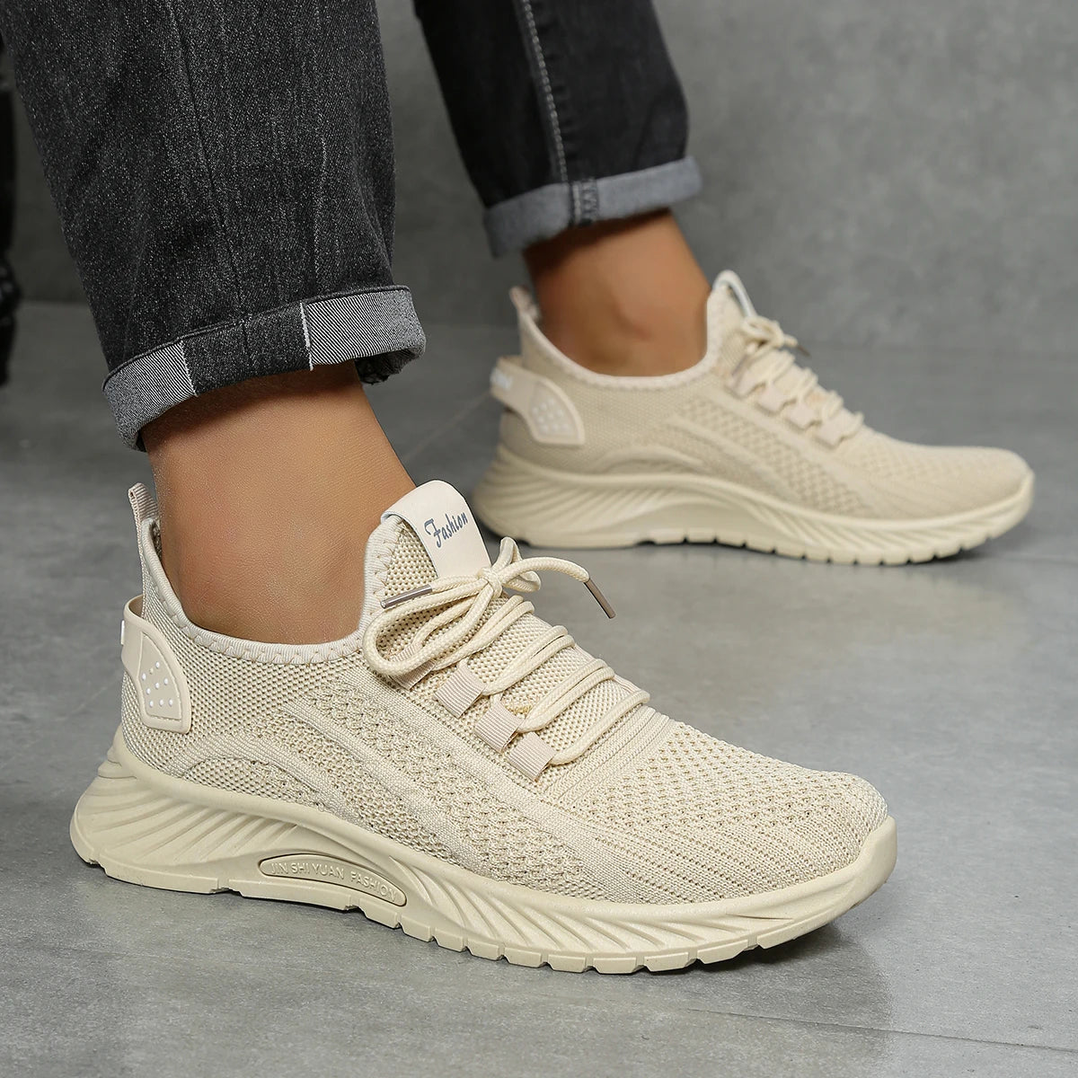 Kvinno Sneakers Casual Mode Fly Weaving 2