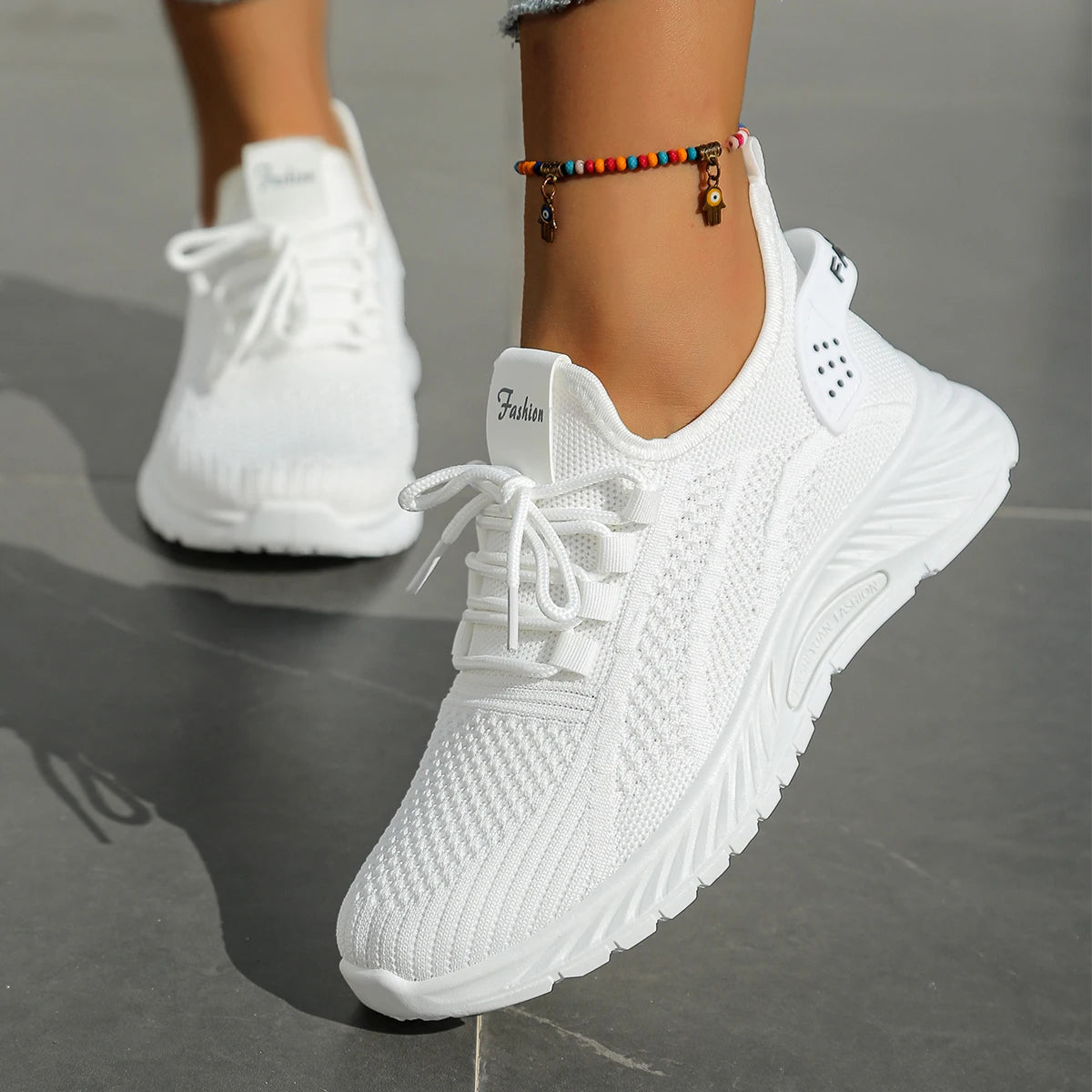 Kvinno Sneakers Casual Mode Fly Weaving 3