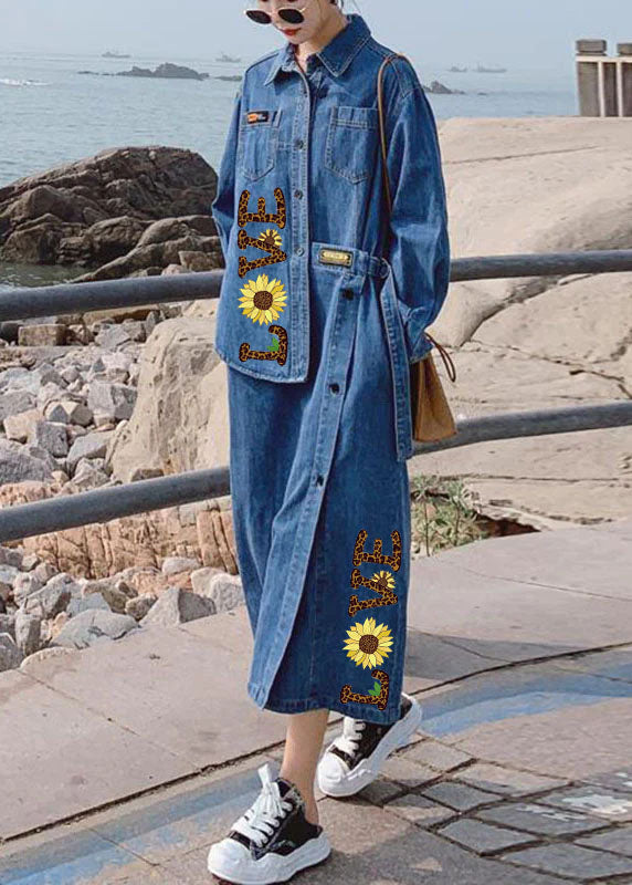 Kvinno lång klänning med asymmetrisk design och fickor 6
