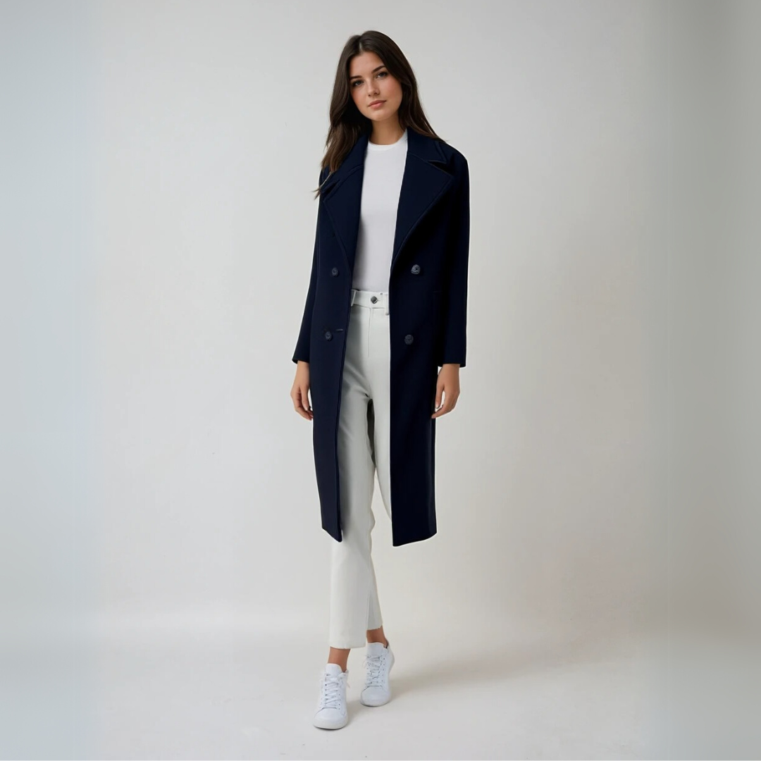 Kvinnojacka Elegant Vinterkappa i Hållbart Material 8