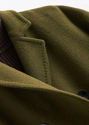 Kvinnojacka i Ull, Trendig Plus Size, Lång Dubbelknäppt 3