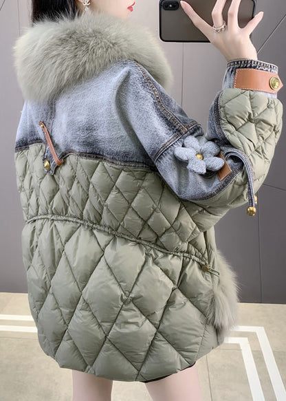 Kvinnor Denim Kappa med Foxkrage 3