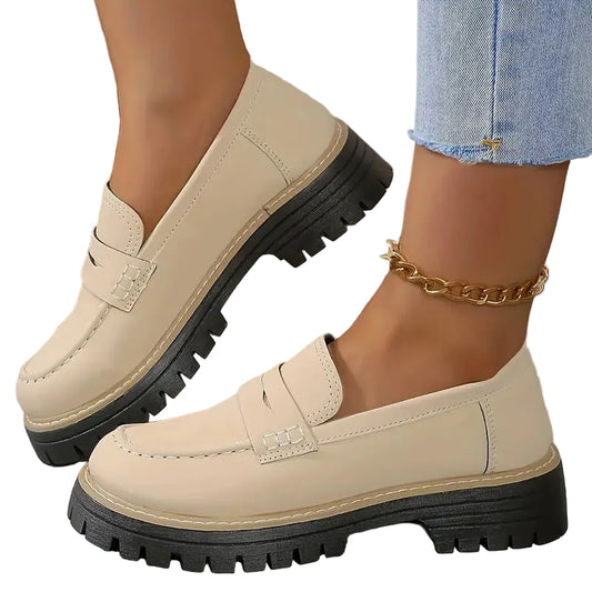 Kvinnor Loafers Chunky Sole Casual Stil 0