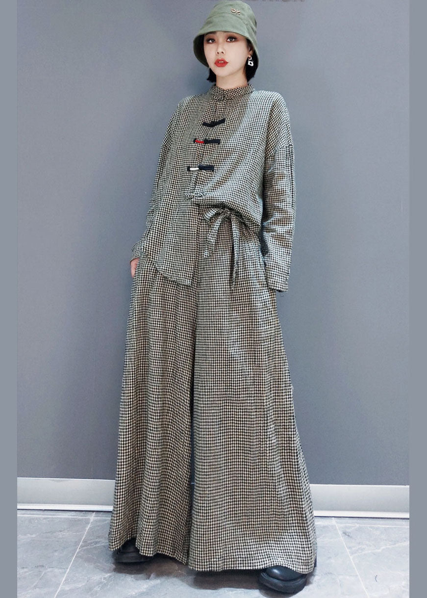 Kvinnors 2-delad Outfit med Rutiga Fickor 1