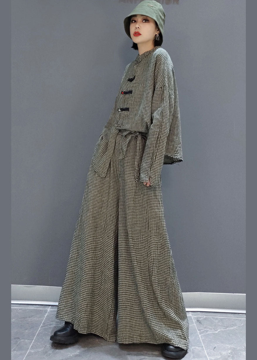 Kvinnors 2-delad Outfit med Rutiga Fickor 2