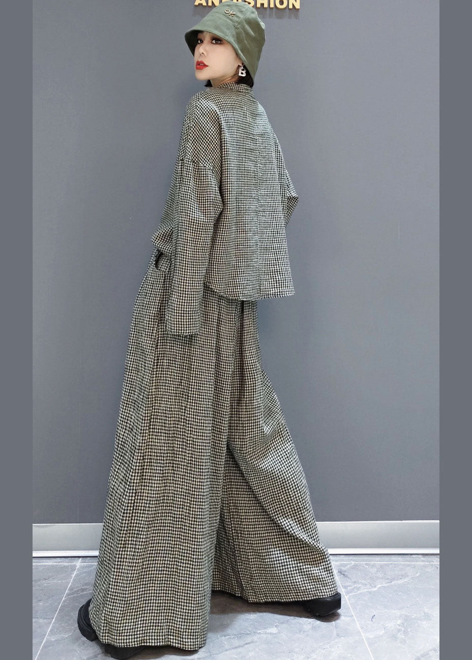 Kvinnors 2-delad Outfit med Rutiga Fickor 3