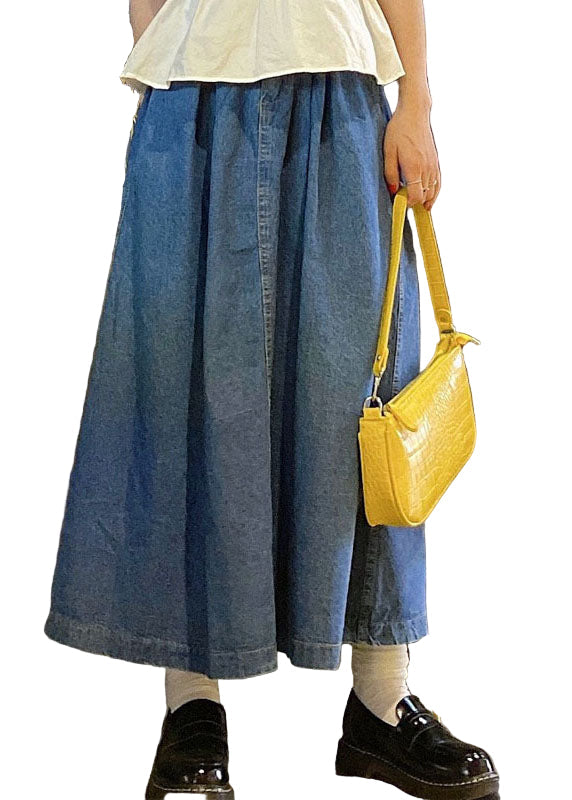 Kvinnors A-Line Kjol med Hög Midja och Fickor 0