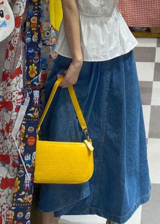 Kvinnors A-Line Kjol med Hög Midja och Fickor 4