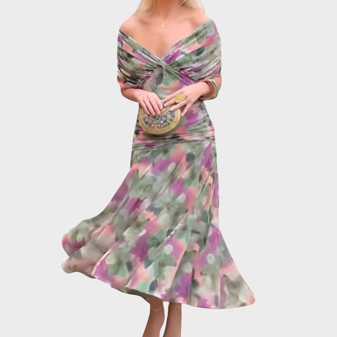 Kvinnors Aftonklänning Off-the-Shoulder Draperad 1
