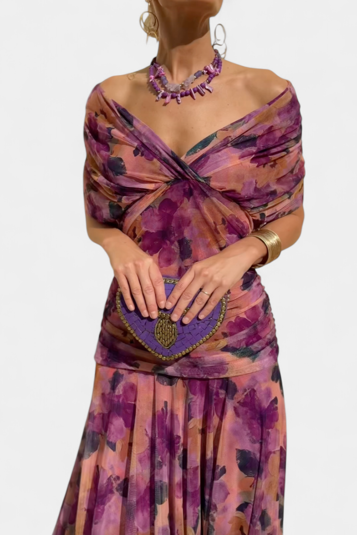 Kvinnors Aftonklänning Off-the-Shoulder Draperad 10