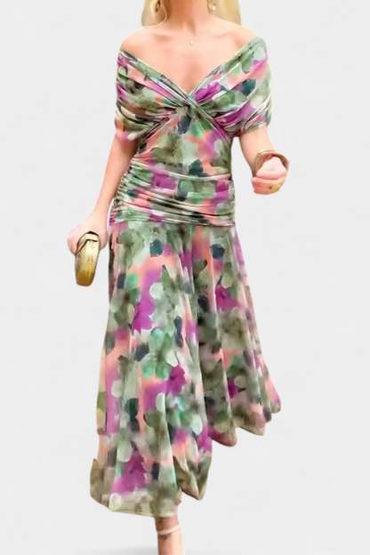 Kvinnors Aftonklänning Off-the-Shoulder Draperad 2