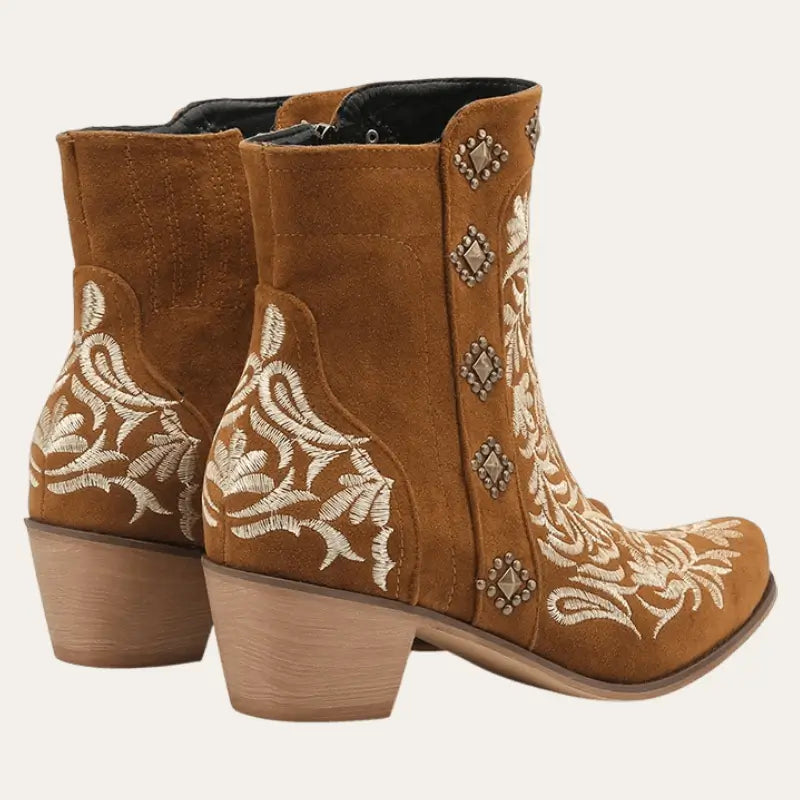 Kvinnors Ankel Cowboy Stövlar Imitationsläder Gummi 5 cm Klack 2