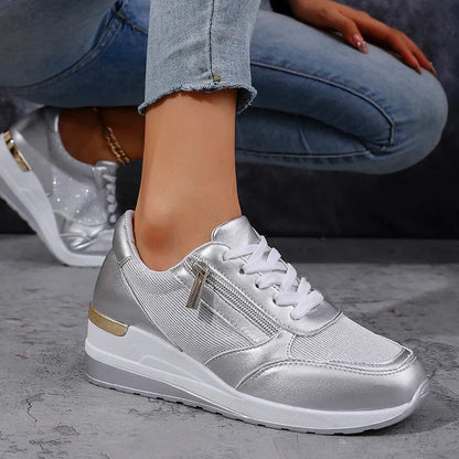 Kvinnors Ankelhöga Sneakers med Plattform 4