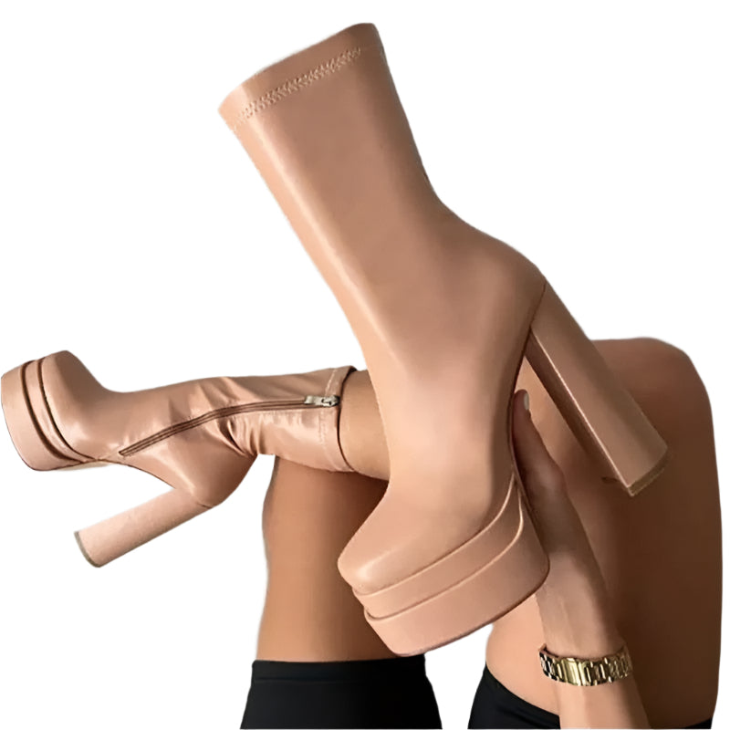 Kvinnors Ankelstövlar Plattform Elegant Konstläder 0