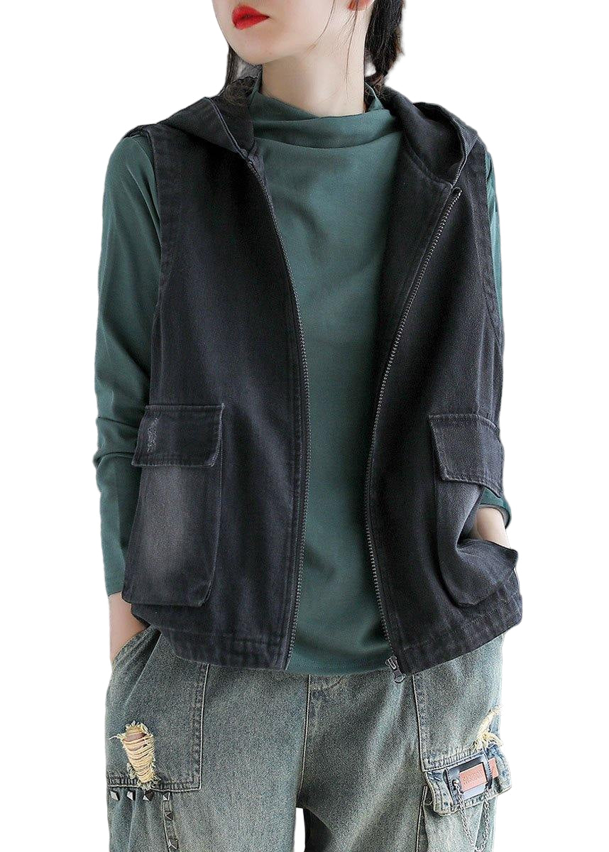 Kvinnors Ärmlös Höstväst i Patchwork Stil 0