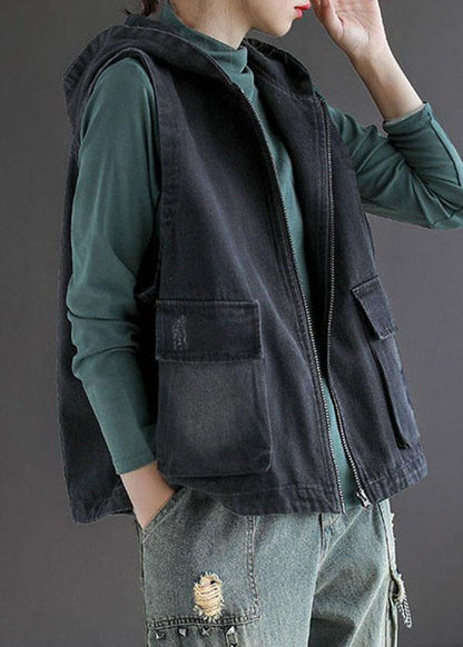 Kvinnors Ärmlös Höstväst i Patchwork Stil 1