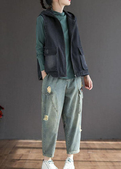 Kvinnors Ärmlös Höstväst i Patchwork Stil 2