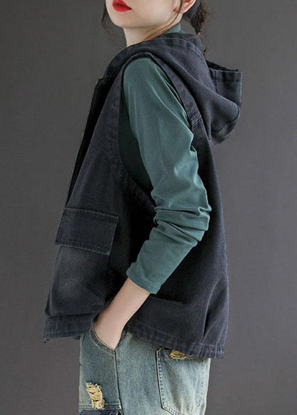 Kvinnors Ärmlös Höstväst i Patchwork Stil 3