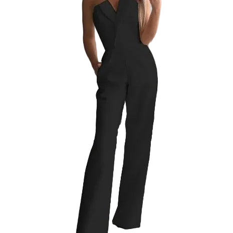 Kvinnors Ärmlös Jumpsuit Röd 0