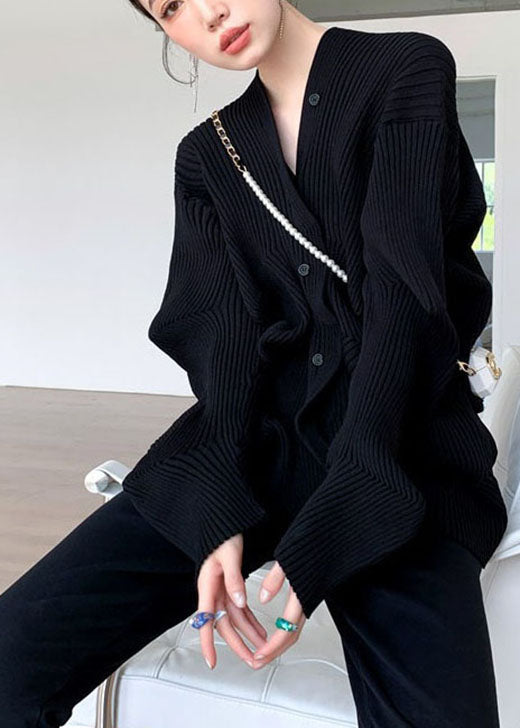 Kvinnors Asymmetrisk Design V-ringad Tröja 2