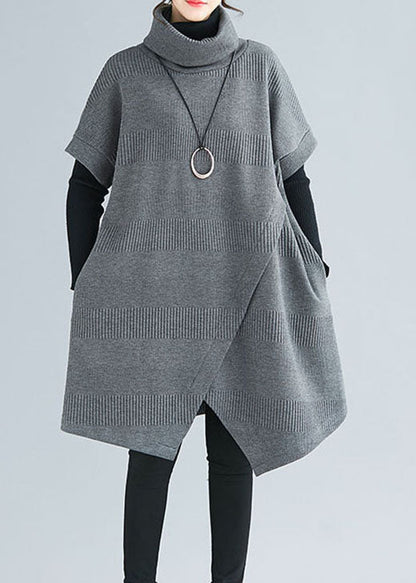 Kvinnors Asymmetrisk Klänning med Turtle Neck 2