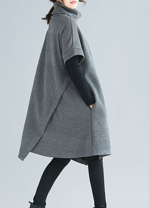 Kvinnors Asymmetrisk Klänning med Turtle Neck 3