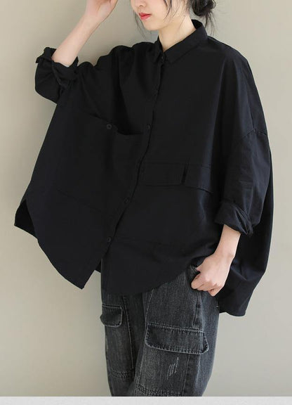 Kvinnors Asymmetrisk Kort Blus med Krage 7