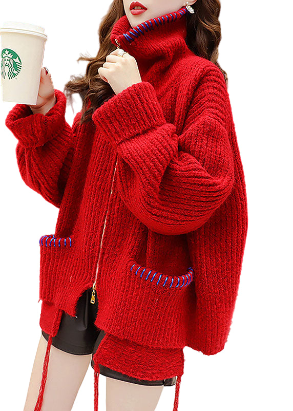 Kvinnors Asymmetrisk Vintertröja Trendig 0