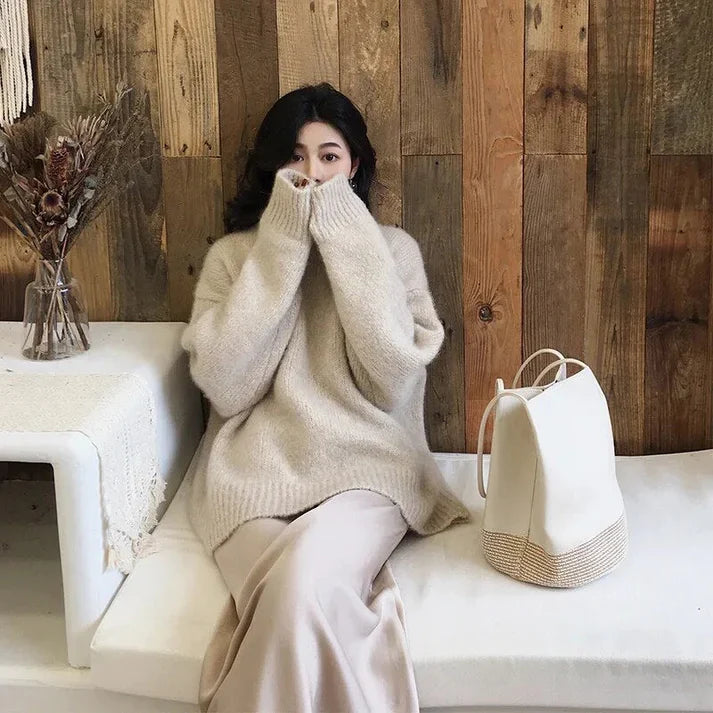 Kvinnors Avslappnad Tröja Tidlös Stil 2