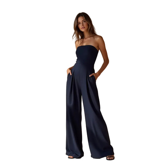Kvinnors Axelbandslös Jumpsuit Med Strukturerad Design 0