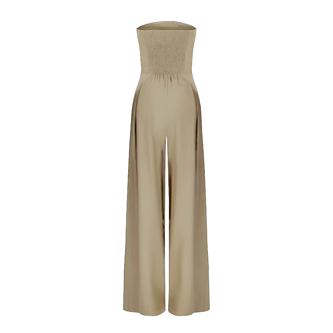 Kvinnors Axelbandslös Jumpsuit Med Strukturerad Design 4