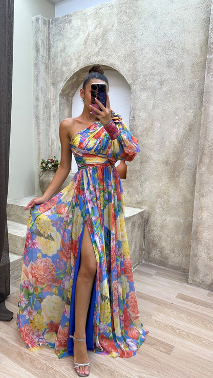 Kvinnors Axellös Klänning Flowy Med Blommönster 2