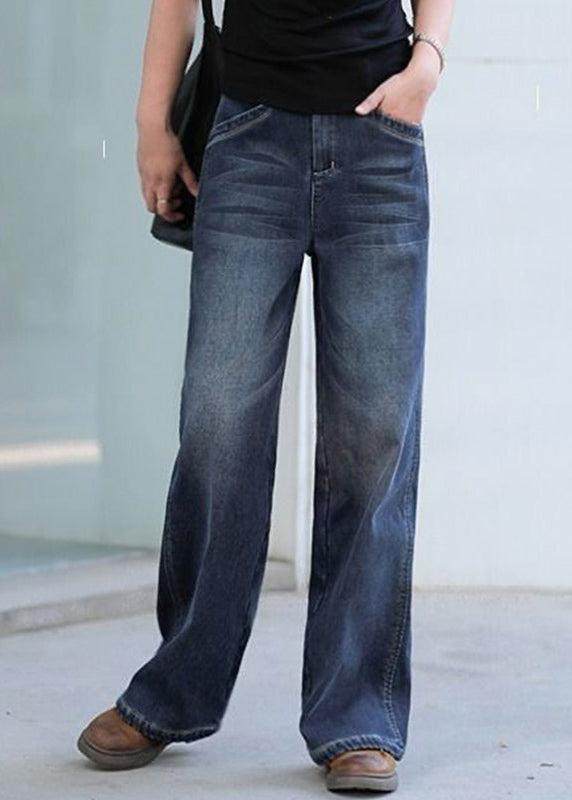 Kvinnors Baggy Denim Byxor Hög Midja 1