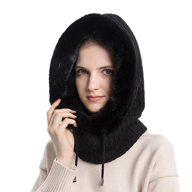 Kvinnors Balaclava med Kabelstickad Design 2