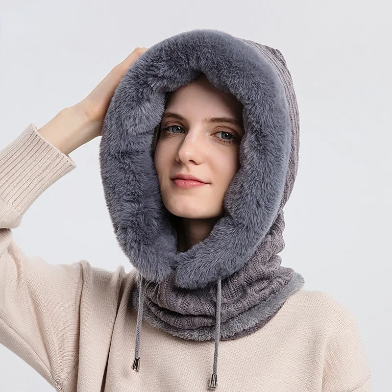Kvinnors Balaclava med Kabelstickad Design 3