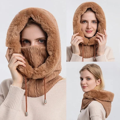 Kvinnors Balaclava med Kabelstickad Design 7