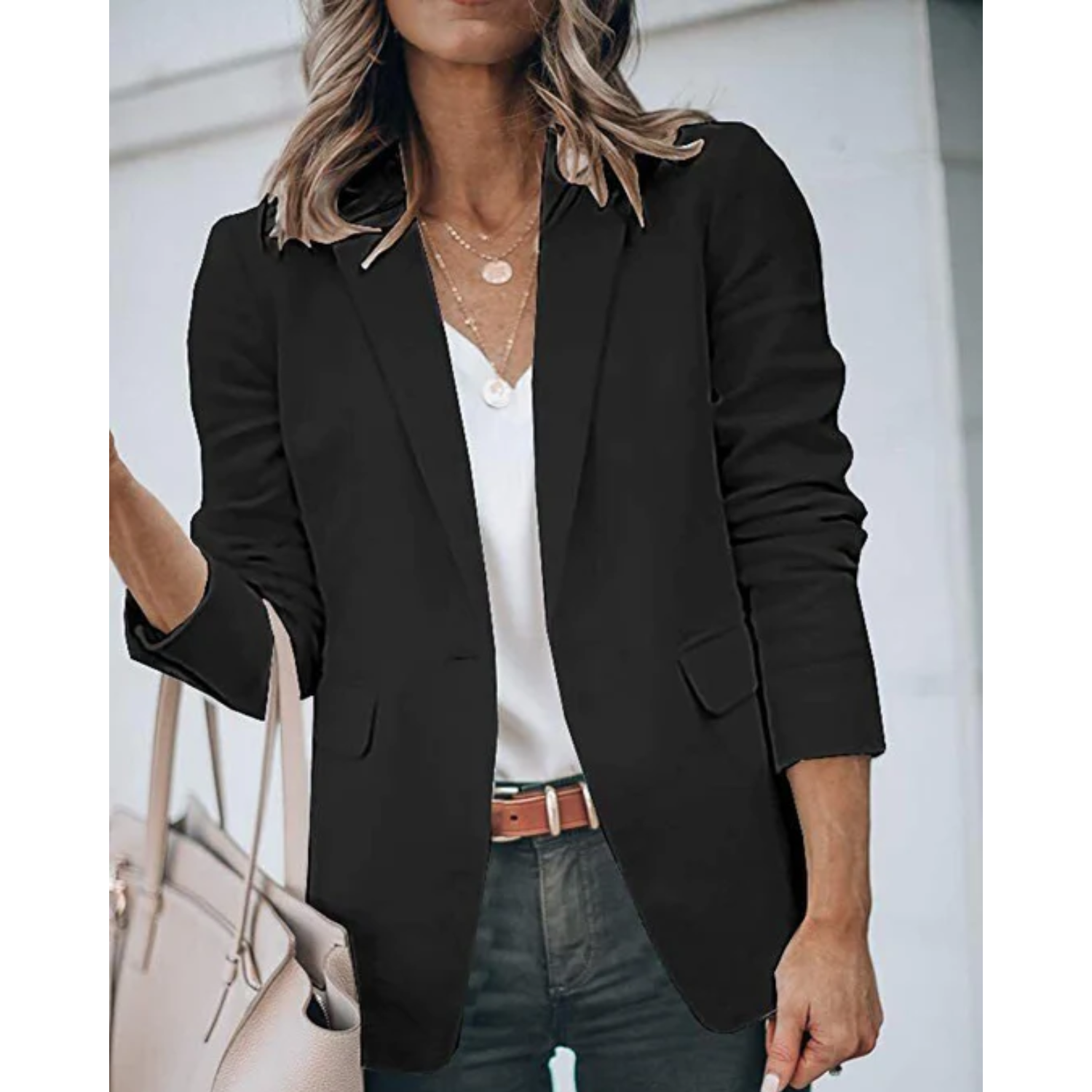 Kvinnors Blazer Med Tidlös Design 0