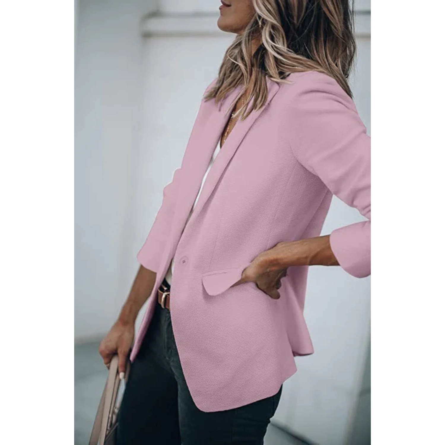 Kvinnors Blazer Med Tidlös Design 1