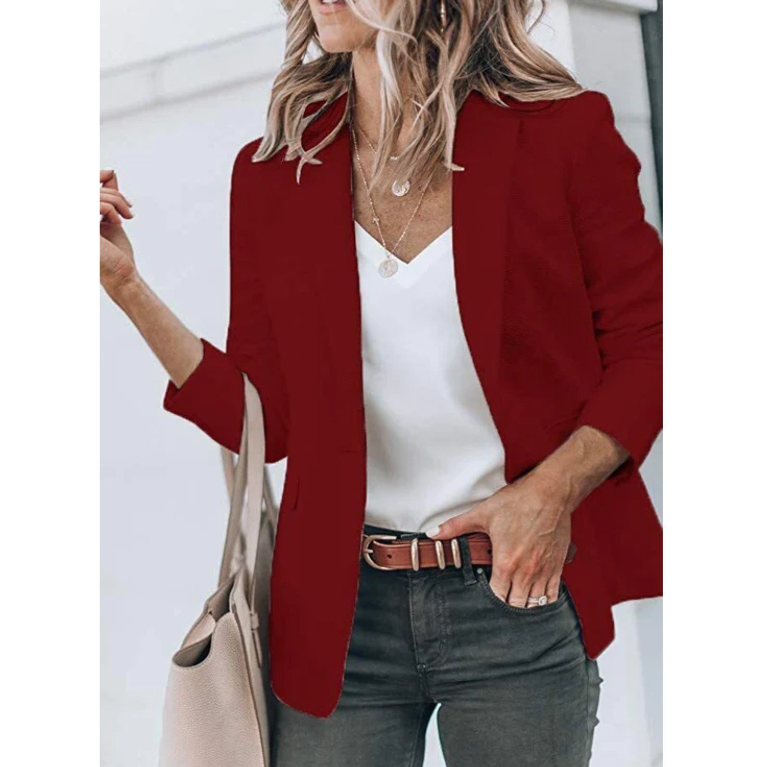 Kvinnors Blazer Med Tidlös Design 11