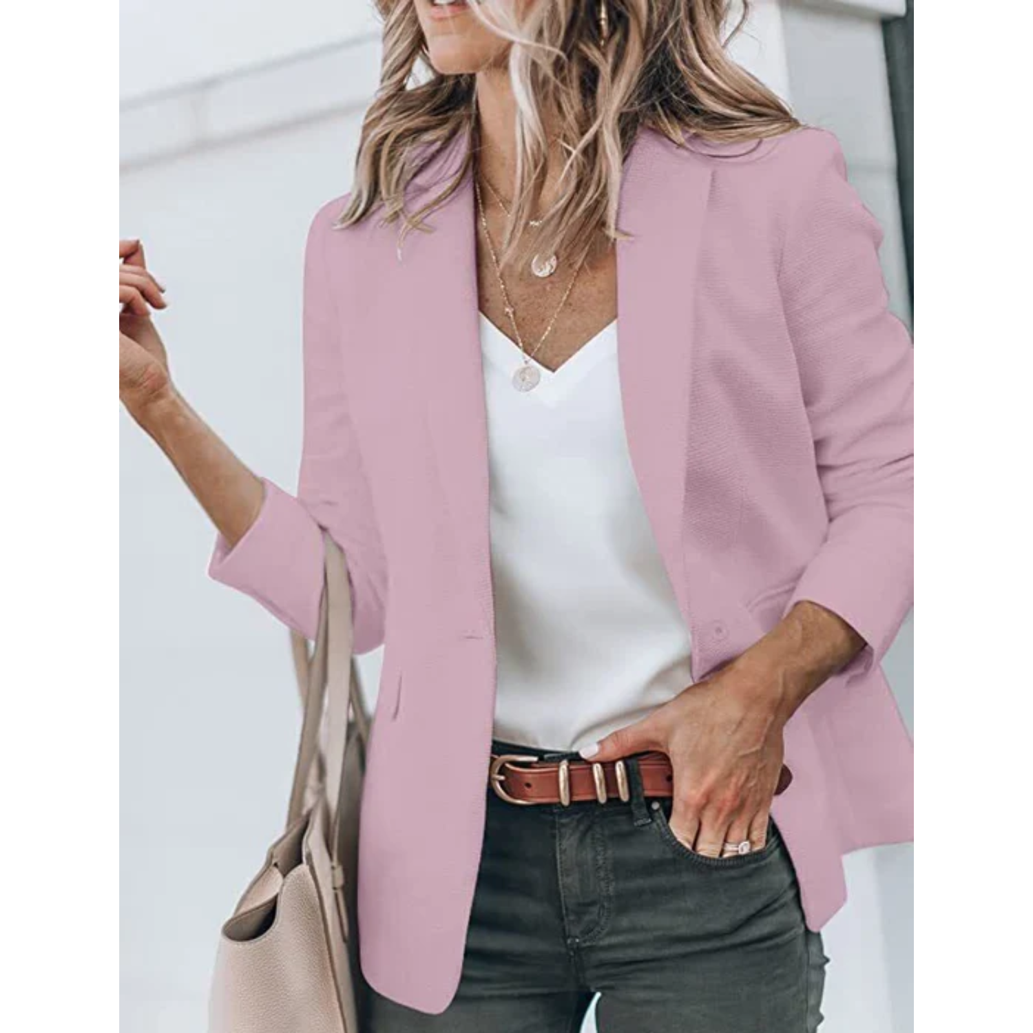 Kvinnors Blazer Med Tidlös Design 12