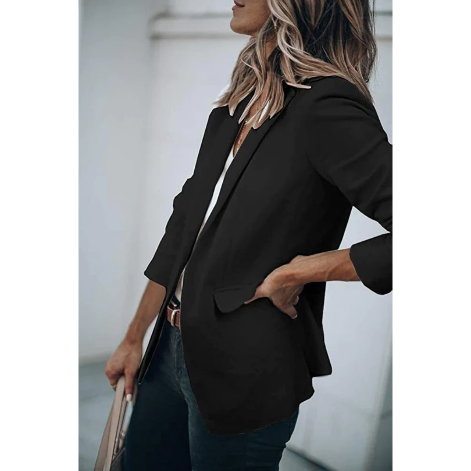 Kvinnors Blazer Med Tidlös Design 15