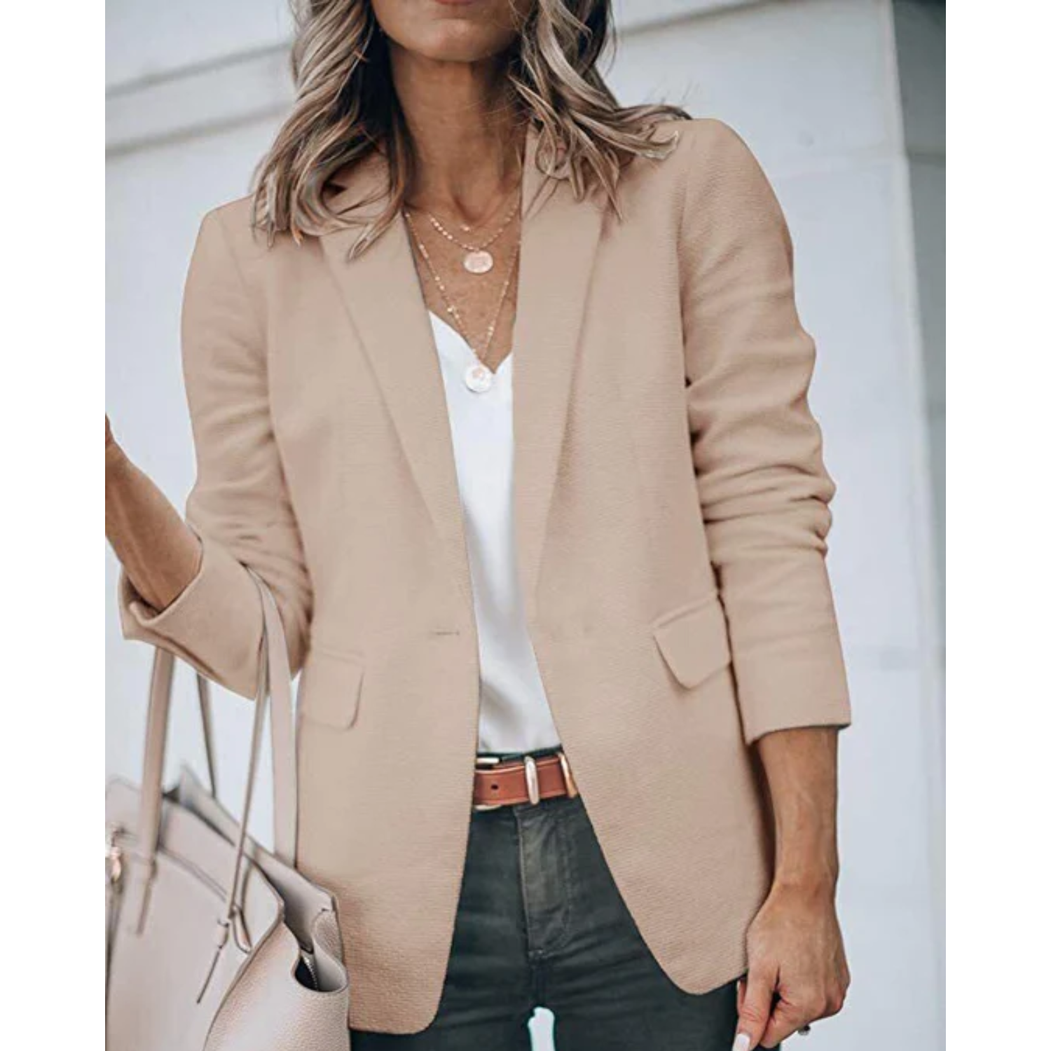 Kvinnors Blazer Med Tidlös Design 18