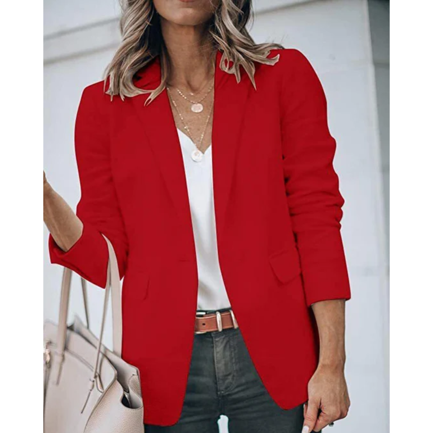 Kvinnors Blazer Med Tidlös Design 7