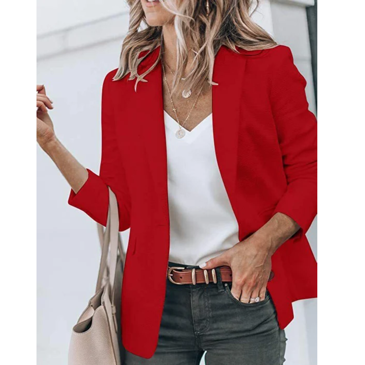 Kvinnors Blazer Med Tidlös Design 8