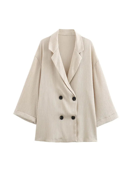 Kvinnors Blazer Set med Vida Ben 2