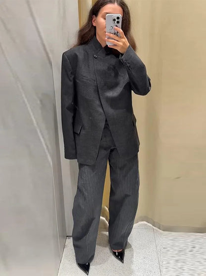 Kvinnors Blazer Set med Vida Ben 2