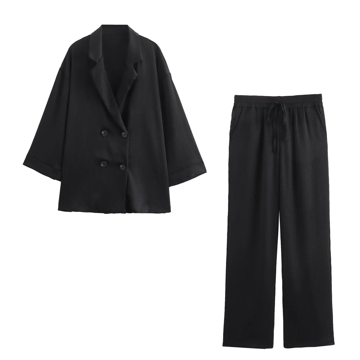 Kvinnors Blazer Set med Vida Ben 6