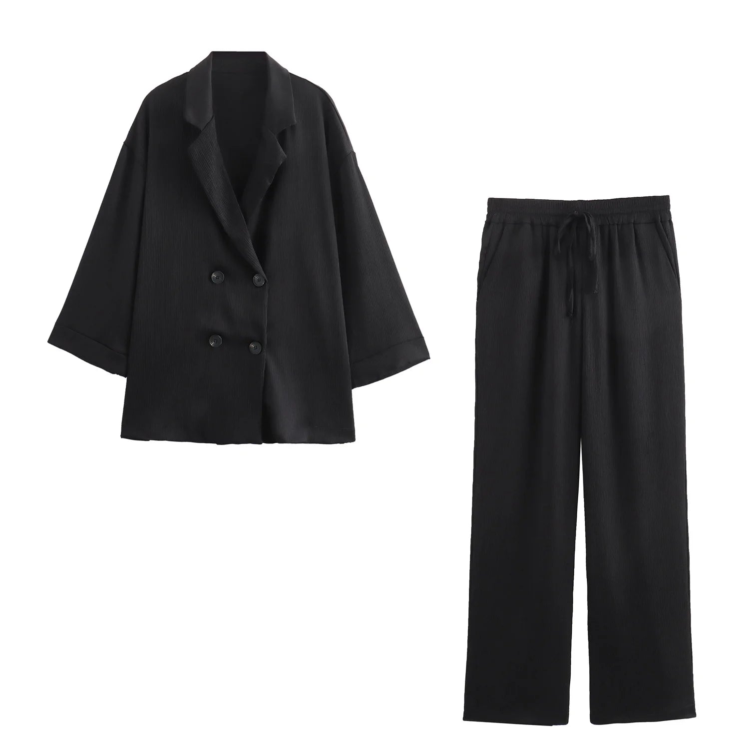 Kvinnors Blazer Set med Vida Ben 6